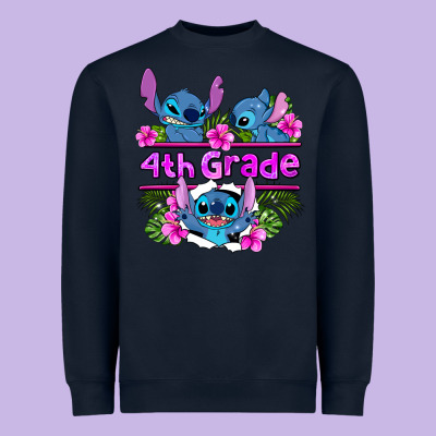 Preview Flower Stitch  4th Grade Heavyweight Sweatshirt Designed By Adodesignshop