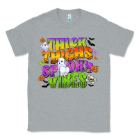 Heather Grey thick thighs and spooky vibes Classic Tee - CowGirlArtShop