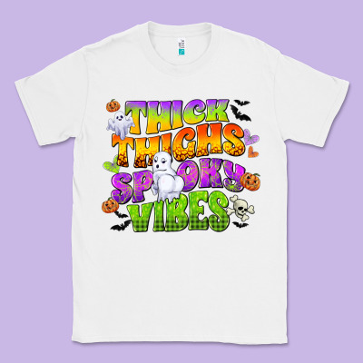 Thick Thighs And Spooky Vibes Classic Tee Designed By Cowgirlartshop