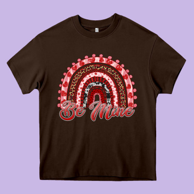 Be Mine Valentines Day Rainbow Heavy Core Tee Designed By Ranaportraitstore