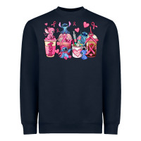 Navy breast cancer stitch coffee cups Heavyweight Sweatshirt - AdoDesignShop