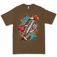 Cacao Football lightning bolt leopard Premium Tee - HowdyJamesFarm