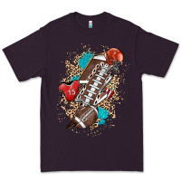 Plum Football lightning bolt leopard Premium Tee - HowdyJamesFarm