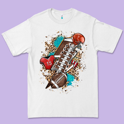 Football Lightning Bolt Leopard Premium Tee Designed By Howdyjamesfarm