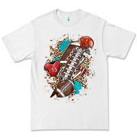White Football lightning bolt leopard Premium Tee - HowdyJamesFarm