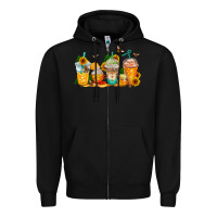 Black bumble bee coffee cups Zipper Hoodie - AdoDesignShop