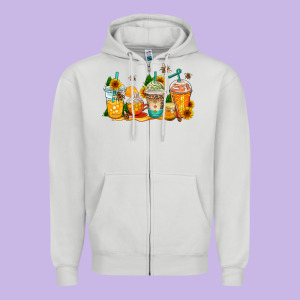 Bumble Bee Coffee Cups Zipper Hoodie Designed By Adodesignshop
