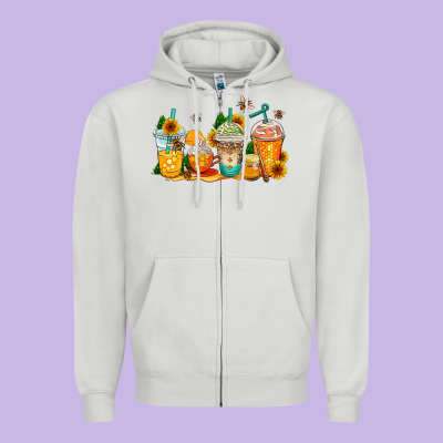 Bumble Bee Coffee Cups Zipper Hoodie Designed By Adodesignshop