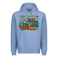 Colony Blue pumpkin farm Premium Hoodie - SublimationCraftShop