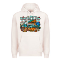 Pale Pink pumpkin farm Premium Hoodie - SublimationCraftShop