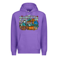 Purple pumpkin farm Premium Hoodie - SublimationCraftShop