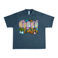 Midnight Navy Happy Easter Urban Heavy Tee - OliviaCreatesArt