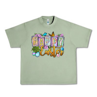Oil Green Happy Easter Urban Heavy Tee - OliviaCreatesArt