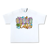 White Happy Easter Urban Heavy Tee - OliviaCreatesArt