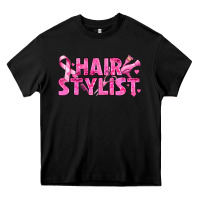Black Breast Cancer hair stylist Heavy Core Tee - texasbilliewilder
