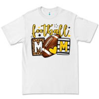 White Football mom yellow team color Premium Tee - HowdyJamesFarm