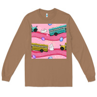 Toasted Coconut Easter School Bus Seamless Pattern Long Sleeve Tee - BundleAndBundleShop