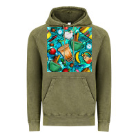 Vintage Olive school boy coffe cup with camouflage seamless pattern bbs Vintage Hoodie - BundleAndBundleShop