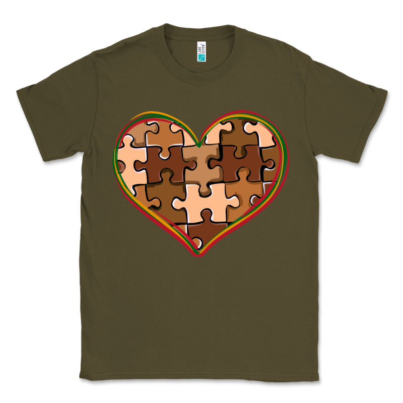 Melanin Skin Tone Heart Black History Classic Tee by CowGirlArtShop | Teevron