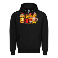 Black softball coffee cups Zipper Hoodie - AdoDesignShop