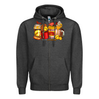 Charcoal Heather softball coffee cups Zipper Hoodie - AdoDesignShop