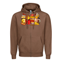 Chestnut softball coffee cups Zipper Hoodie - AdoDesignShop