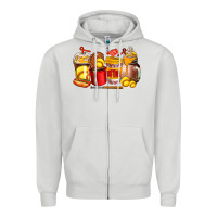 Dove Grey softball coffee cups Zipper Hoodie - AdoDesignShop