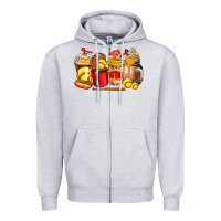 Heather Grey softball coffee cups Zipper Hoodie - AdoDesignShop