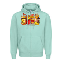 Seafoam softball coffee cups Zipper Hoodie - AdoDesignShop