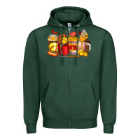 Sports Green softball coffee cups Zipper Hoodie - AdoDesignShop