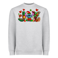 Heather Grey joy with christmas elf stitch Heavyweight Sweatshirt - AdoDesignShop