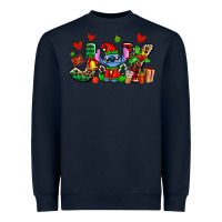 Navy joy with christmas elf stitch Heavyweight Sweatshirt - AdoDesignShop