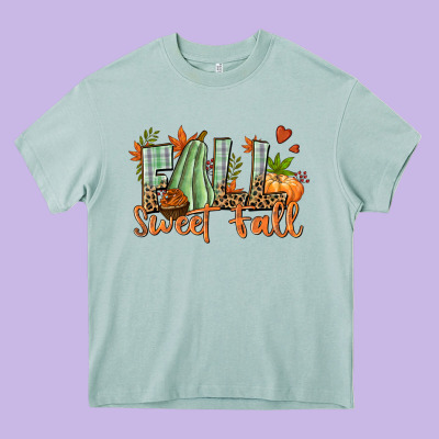 Fall Sweet Fall Heavy Core Tee Designed By Nancycooperartshop