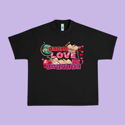 Valentine's Day Teach Love Inspire Urban Heavy Tee Designed By Fadigitalartstudio