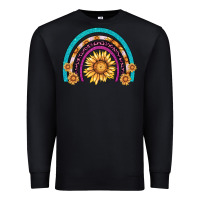 Black rainbow sunflower Premium Sweatshirt - AdoDesignShop