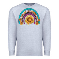 Heather Grey rainbow sunflower Premium Sweatshirt - AdoDesignShop