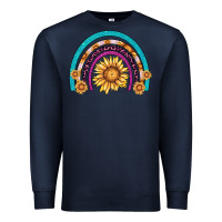 Navy rainbow sunflower Premium Sweatshirt - AdoDesignShop