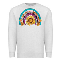 Oatmeal Heather rainbow sunflower Premium Sweatshirt - AdoDesignShop