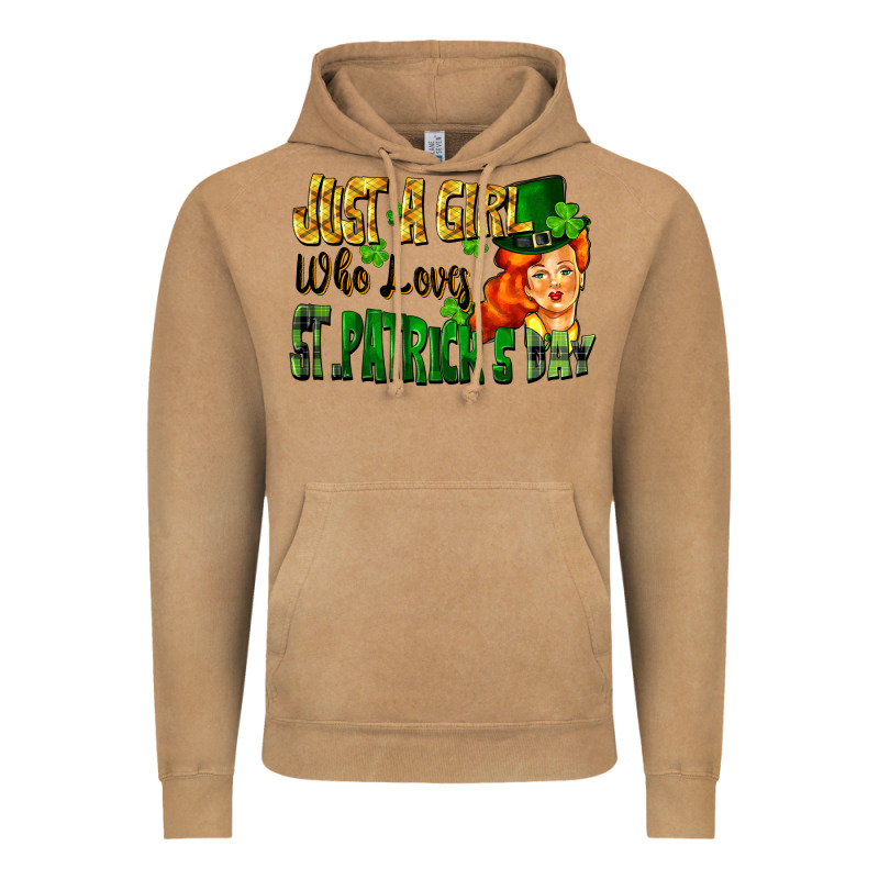 Just A Girl Who Loves St. Patrick's Day Vintage Hoodie by FaDigitalArtStudio | Teevron