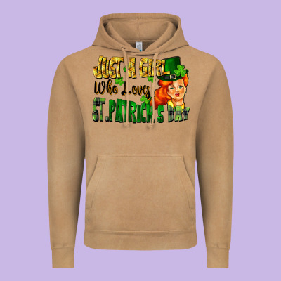 Just A Girl Who Loves St. Patrick's Day Vintage Hoodie Designed By Fadigitalartstudio