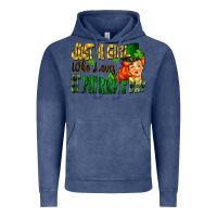 Vintage Denim Just a girl who loves St. Patrick's Day Vintage Hoodie - FaDigitalArtStudio