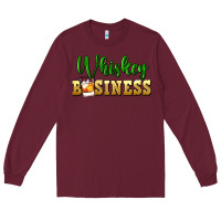 Burgundy whiskey business Long Sleeve Tee - FaDigitalArtStudio