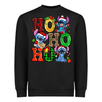 Black ho ho ho stitch Heavyweight Sweatshirt - AdoDesignShop