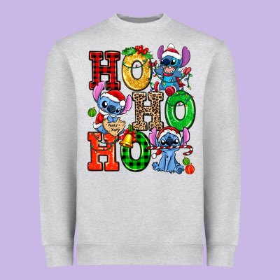 Ho Ho Ho Stitch Heavyweight Sweatshirt Designed By Adodesignshop