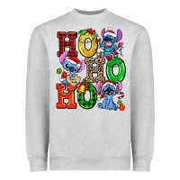 Heather Grey ho ho ho stitch Heavyweight Sweatshirt - AdoDesignShop