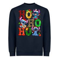 Navy ho ho ho stitch Heavyweight Sweatshirt - AdoDesignShop