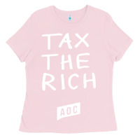 Bubblegum Pink aoc tax the rich Ladies Tee - baoMotion
