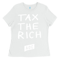 White aoc tax the rich Ladies Tee - baoMotion