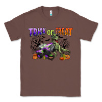 Chestnut trick or treat with monster truck and t rex Classic Tee - CowGirlArtShop