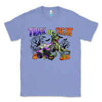 Colony Blue trick or treat with monster truck and t rex Classic Tee - CowGirlArtShop